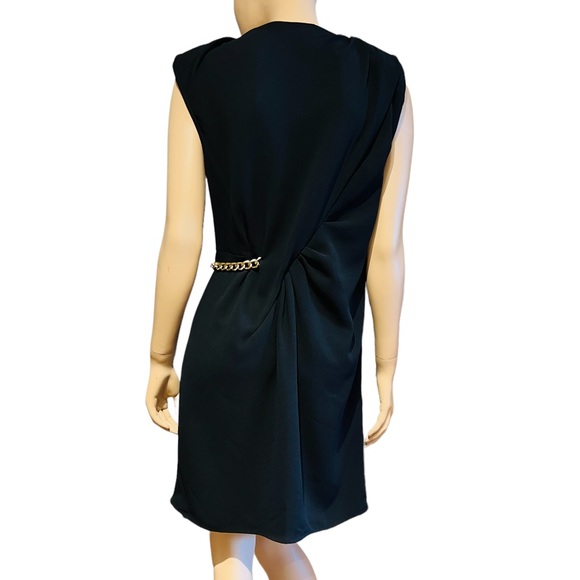 The Kooples Black Dress Sleeveless Wrap with a Gold Chain Size M 100% polyester - Picture 12 of 16